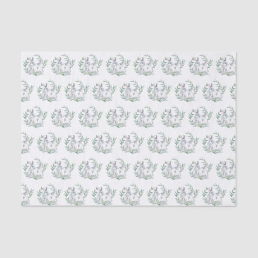 Papier Mousseline Aquarelle Lapin Lapin Laurel Wreath (Recto)