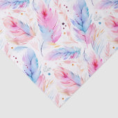 Papier Mousseline Aquarelle Lavande rose brillant Plumes ressort (Détail)