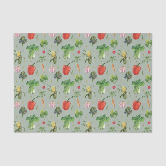 Papier Mousseline Aquarelle Légumes organiques (Recto)