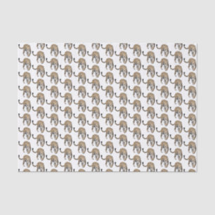 Papier Mousseline aquarelle léopard jungle chat animal peint vert