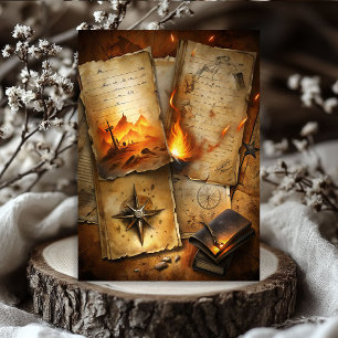 Papier Mousseline Aquarelle lettres vintages brûlées sauvage ouest o