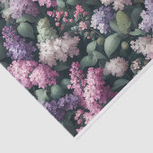 Papier Mousseline Aquarelle Lilacs et Découpage Motif de verdure (Détail)