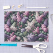 Papier Mousseline Aquarelle Lilacs et Découpage Motif de verdure (Artisanat)