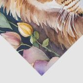 Papier Mousseline Aquarelle Lion Cub Floral (Détail)