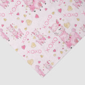 Papier Mousseline Aquarelle Llama rose XOXO (Détail)