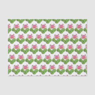 Papier Mousseline Aquarelle Lotus rose avec les bourgeons et le