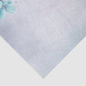 Papier Mousseline Aquarelle Lumineuse Fleur Bleu Turquoise Découpage (Détail)