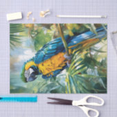 Papier Mousseline Aquarelle Macaw Tropical Decoupage (Artisanat)