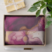 Papier Mousseline Aquarelle magenta et or Splash 7 (Cadeau)