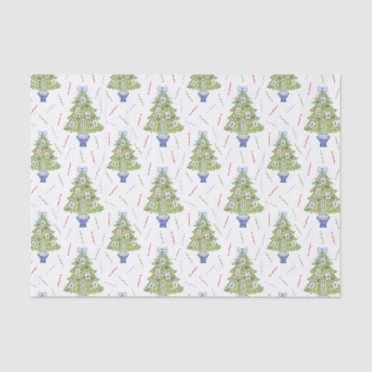 Papier Mousseline Aquarelle Mahjong Christmas Tree (Recto)