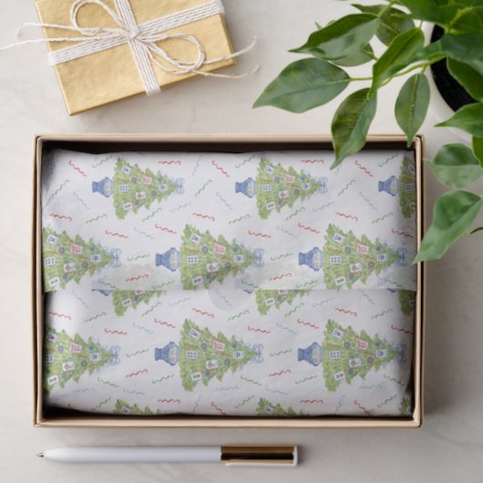 Papier Mousseline Aquarelle Mahjong Christmas Tree (Cadeau)