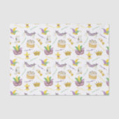 Papier Mousseline Aquarelle Mardi Gras Masques King Cake Crown (Recto)