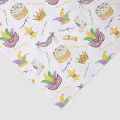 Papier Mousseline Aquarelle Mardi Gras Masques King Cake Crown (Détail)
