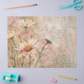 Papier Mousseline Aquarelle marguerites Shabby Parchment Découpage (Artisanat)