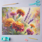 Papier Mousseline Aquarelle Marigolds et découpage de lavande (Artisanat)