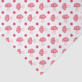 Papier Mousseline aquarelle mignon champignons rouges et pois (Détail)