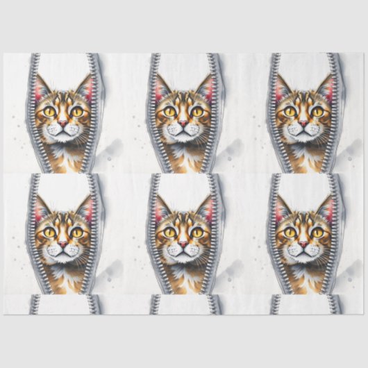 Papier Mousseline Aquarelle mignonne belle collection de chats moder (Recto)
