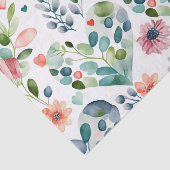 Papier Mousseline Aquarelle mignonne fleurs motif (Détail)