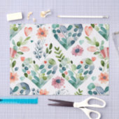 Papier Mousseline Aquarelle mignonne fleurs motif (Artisanat)