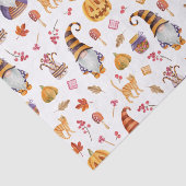 Papier Mousseline Aquarelle mignonne Halloween Gnomes, Citrouille et (Détail)