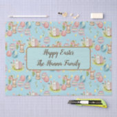 Papier Mousseline Aquarelle mignonne Oeufs de Pâques, lapin et fleur (Artisanat)