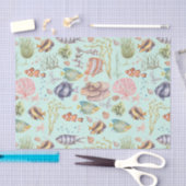 Papier Mousseline Aquarelle mignonne Vie marine Poisson et corail (Artisanat)