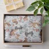 Papier Mousseline Aquarelle mignonne Whimsical Amis animaux de bois (Cadeau)