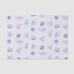Papier Mousseline Aquarelle mixte rose et violet Fleurs d'hydrangée