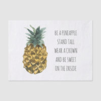 Aquarelle moderne ananas et citation amusante posi