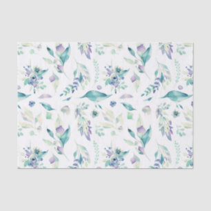 Papier Mousseline Aquarelle moderne de lavande de vert de jade