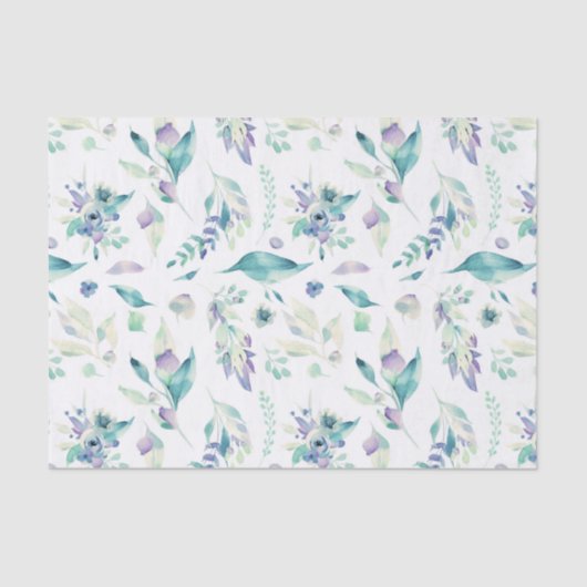 Papier Mousseline Aquarelle moderne de lavande de vert de jade (Recto)