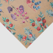 Papier Mousseline Aquarelle moderne Festif Berries d'hiver Kraft (Détail)