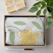 Papier Mousseline Aquarelle moderne Fleurs botaniques florales jaune (Cadeau)