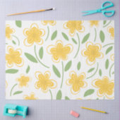 Papier Mousseline Aquarelle moderne Fleurs botaniques florales jaune (Artisanat)