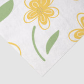 Papier Mousseline Aquarelle moderne Fleurs botaniques florales jaune (Détail)