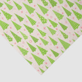 Papier Mousseline Aquarelle moderne Lime Vert Pink Arbres de Noël Aq (Détail)