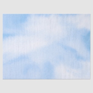 Papier Mousseline Aquarelle moderne nuages bleus