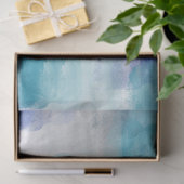 Papier Mousseline Aquarelle moderne turquoise et gris Art Abstrait (Cadeau)