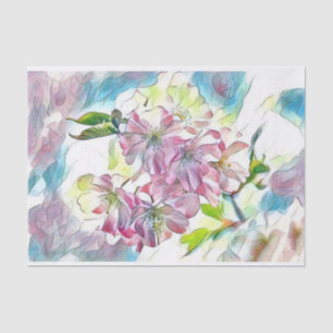Papier Mousseline Aquarelle Monogram Modern Rose Chercher Blossom