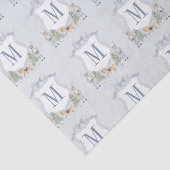 Papier Mousseline Aquarelle Monogramme Cimier initial Cadeau Cimier (Détail)