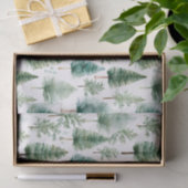 Papier Mousseline Aquarelle Motif d'arbre de Noël (Cadeau)