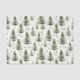 Papier Mousseline Aquarelle Motif d'arbre de Noël
