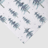 Papier Mousseline Aquarelle Motif d'arbre de pin d'hiver (Détail)