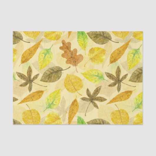 Papier Mousseline Aquarelle motif d'automne 2 (Recto)