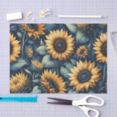 Papier Mousseline Aquarelle Motif de tournesol jaune Découpage bleu (Artisanat)