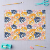 Papier Mousseline Aquarelle Motif Floral Rétro (Artisanat)