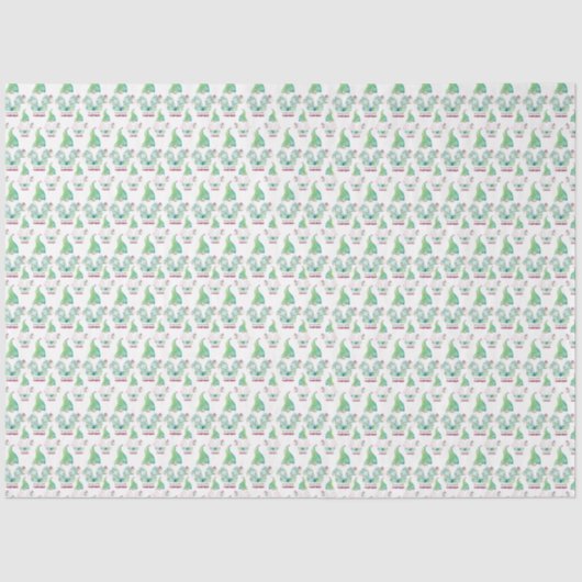 Papier Mousseline Aquarelle Motif Gnome Tropical (Recto)