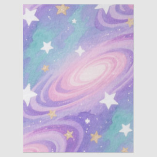 Papier Mousseline Aquarelle Nebula Swirls design Motif