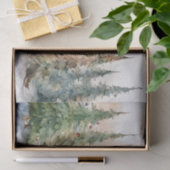 Papier Mousseline Aquarelle Noël Arbres Joyeux Noël (Cadeau)