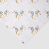 Papier Mousseline Aquarelle Noël Bleu Bow Chinoiserie Reindee (Détail)